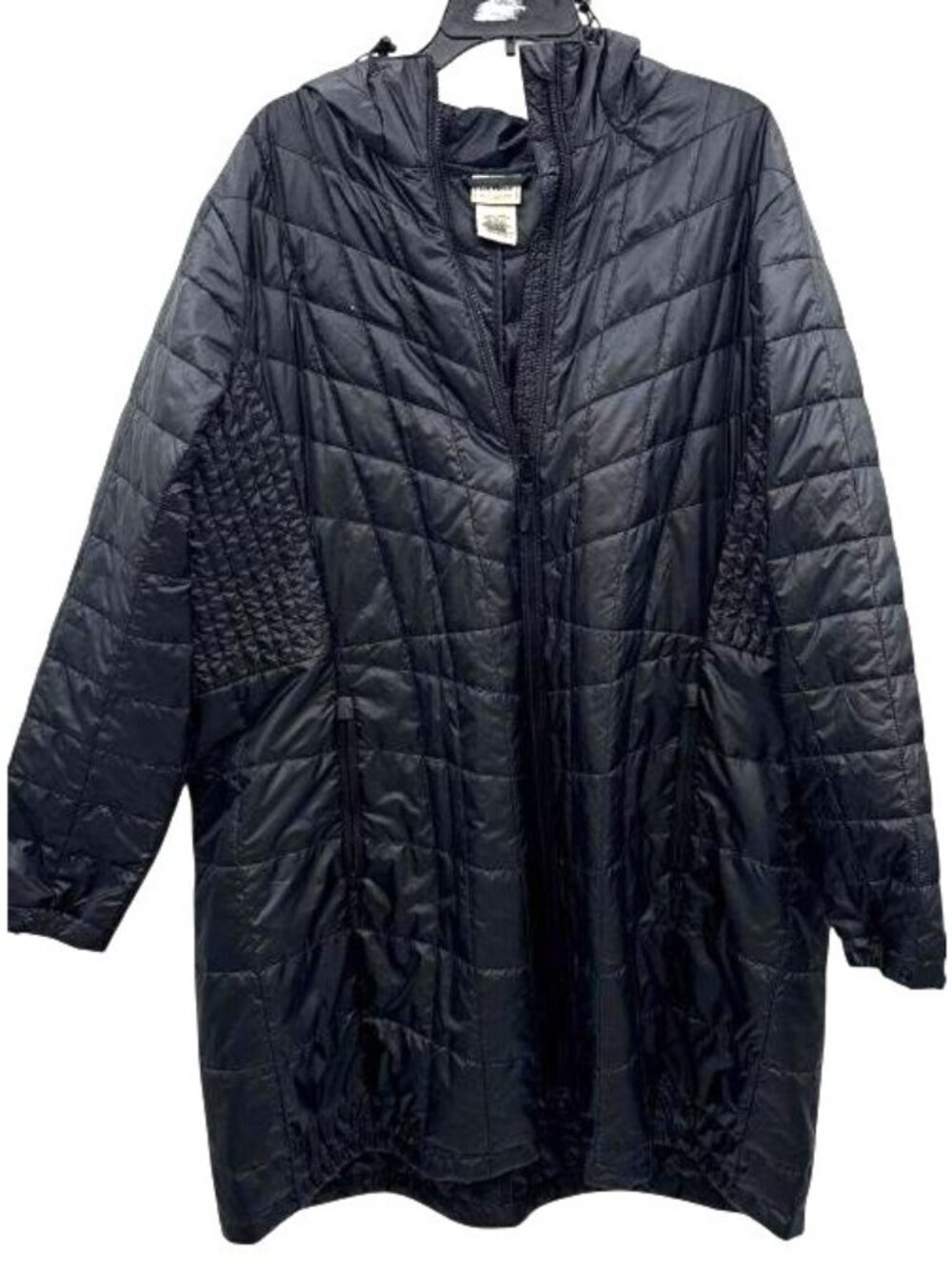 L.L.โ Bean Women's Black Hooded Quilted Jacket 3X Regular Recycled Insulation